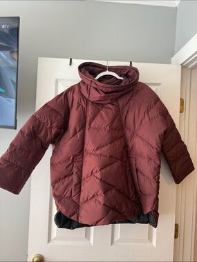 Nau Kids Maroon Puffer Coat with Funnel Neck